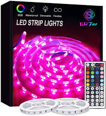 Amazon Com Led Strip Lights 32 8ft Waterproof Led Color Changing Strip Lights Rgb Smd 5050 Dimmable Flexible Led Tape Lights Suitable For Bedroom Kitchen Tv Party And Indoor Diy Mood Lighting Lovers Home Improvement