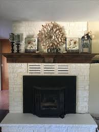 White Wash Brick Fireplace