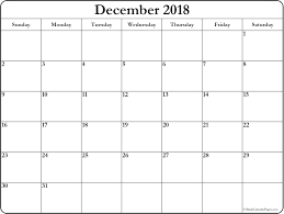 Best Free Blank December 2018 Calendar Templates Printable With Notes