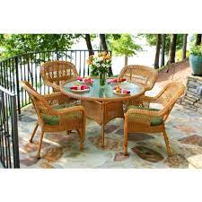 Outdoor Tortuga Portside 5 Piece Patio Dining Set Monti Leaf