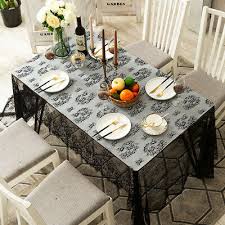 Black Lace Tablecloth Table Runner