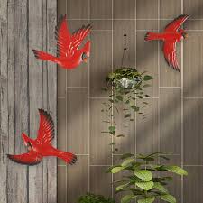 3 pcs birds flying decor metal wall art