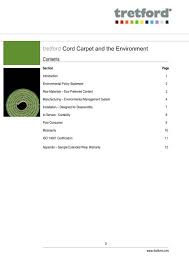 tretford cord carpet and the environment
