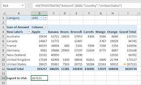 how to use getpivotdata in excel in