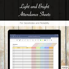 Digital Attendance Sheets For Teachers For Goodnotes And