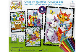 73 91672 Paintworks Pencil By Number 9x12 Animal 4pk