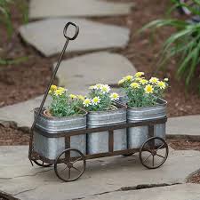 3 Pot Farmhouse Wagon Cart Planter