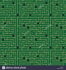 Nahtlose Muster Computer Leiterplatten Design Stockfoto Bild