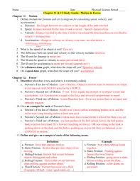 Unit 2 Motion And Forces Study Guide
