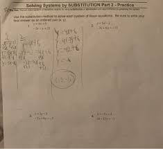 solving systems by substitution part