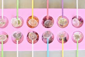 make lollipops with edible flowers