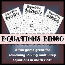 Solving Multi Step Equations Bingo