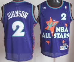 Find great deals on ebay for charlotte hornets jersey. Adidas Nba 1995 All Star Charlotte Hornets 2 Larry Johnson Swingman Throwback Purple Jersey
