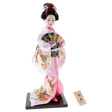 12inch anese doll figurine with fan