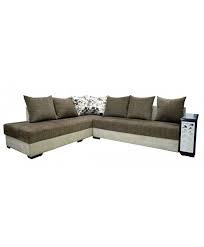 Combination Of Two Colour L Shaped Sofa