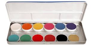 kryolan aquacolor palette 12 colors