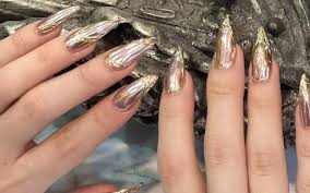 glamorous chrome nail art