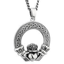 sterling silver celtic claddagh pendant