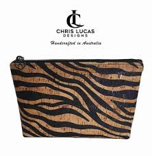 wallet pouch cork zebra print chris