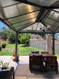 Get ready to experience your time in the backyard with home depot wood gazebo. Palram Martinique 4300 14 Ft X 10 Ft Aluminum Frame Rectangle Gazebo 702564 The Home Depot Rectangle Gazebo Gazebo Backyard Gazebo