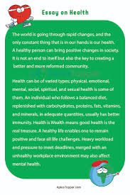 health essay for students and children