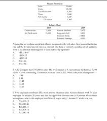Solved Income Statement Sales Costs Taxable Income Taxes
