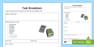 Task Breakdown Planning Template Task Breakdown Planning