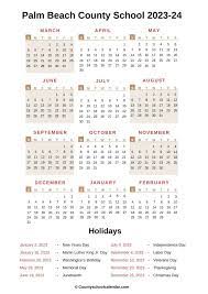 palm beach county calendar 2022