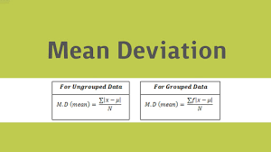 mean deviation variance and standard