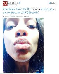 Earlier, Zoe took to Twitter to send a &#39;birthday kiss selfie&#39; thanking her 585,000 followers for their well wishes - article-2664252-1EFB461B00000578-488_634x783