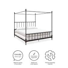 metal canopy king size frame bed