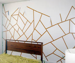 diy project geometric painted wall