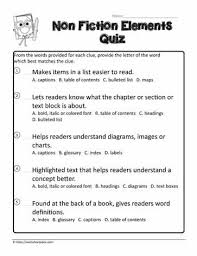 Elements Of Non Fiction Quiz Worksheets