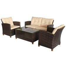 outsunny 4 pcs outdoor patio furniture