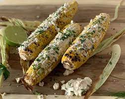 Grilled Mexican Street Corn On The Cob Just A Dash Lime Feta Spread gambar png