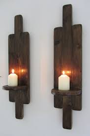 Pair Of Art Deco Style Rustic Wood Wall