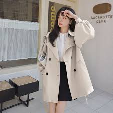 Niceaay Coffee Color Short Trench Coat