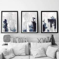 Grey Abstract Wall Art Set Of 3 Prints
