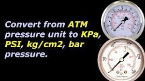 pressure conversion atm to kpa psi