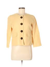 Details About Kasper Women Yellow Jacket 4 Petite