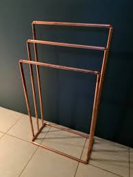 copper freestanding towel rail copper
