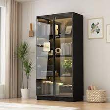 fufu a black wood display cabinet