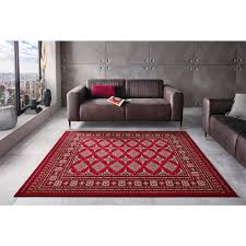Aufgrund der angenehmen haptik wirkt der kurzflor teppich besonders hochwertig. Orientalischer Kurzflor Teppich Sao Buchara Rot Teppich Boss