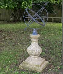 large sundial pedestal with armillary