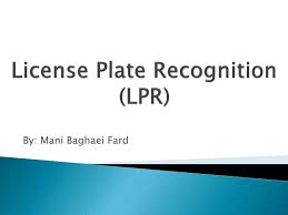 ppt license plate recognition lpr