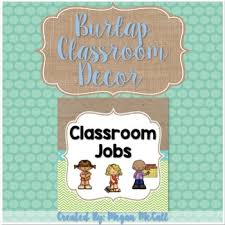 Burlap Classroom Decoration Classroom Job Chart 2 Options
