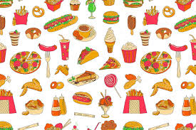 fast food vector art pattern background