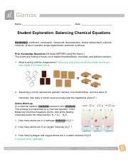 Balancing chemical equations quizmo answers : Student Exploration Balancing Chemical Equations Gizmo Balancing Chem Equations Student Exploration Balancing Chemical Equations Vocabulary Coefficient Compound Decomposition Double Replacement Element Course Hero Chemical Education Xchange Review