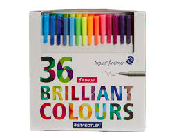 Staedtler Triplus Fineliner Brilliant Colours Pack 36