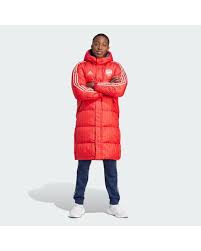 Adidas Arsenal Dna Down Coat In Red For